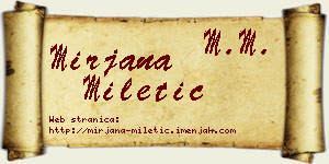 Mirjana Miletić vizit kartica